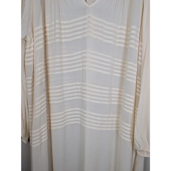 Mes Demoiselles Paris Silk Sheer Stripe Paneled Nightgown Douceur Ivory 42 - Picture 7 of 12